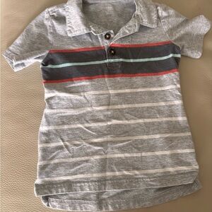 Gray Striped Kids Polo Shirt